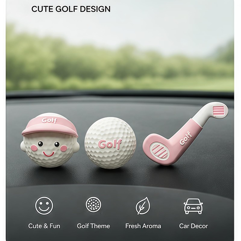 Golf Car Air Freshener Vent Clip Set (3 Pack), Plaster