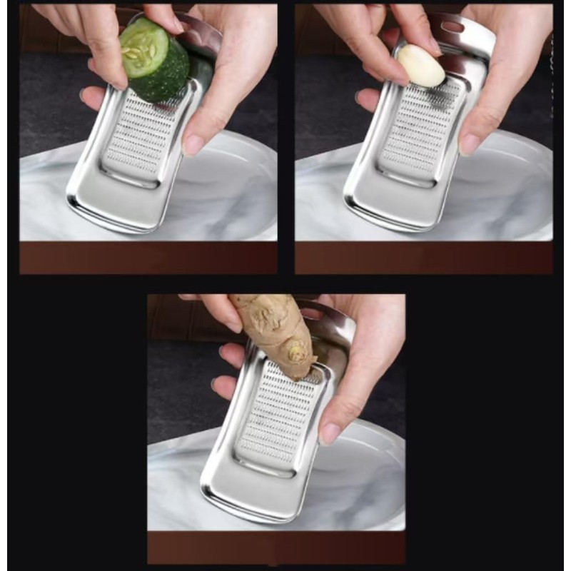 Stainless Steel Garlic Ginger Fruits Root Vegetable Grater Grinder Spoon