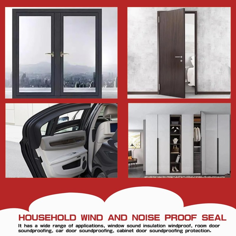 Silicone Seal, Weather Stripping Door Seal, Self-Adhesive D-Shaped Door Weather
