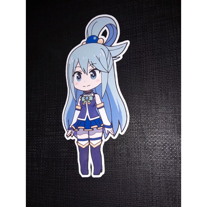Aqua Konosuba Chibi Aqua Glossy Sticker Anime Goddess Waterproof!