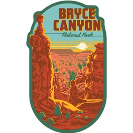 Die Cut Sticker Bryce Canyon National Park, Utah, Explorer Series, Vinyl Sticker 1 to 3 inches (Waterproof Decal for Cars, Water Bottles, Laptops, Coolers), Small