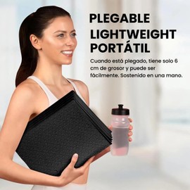 Tapete plegable de yoga para viajes de 72 pulgadas de largo x 24 pulgadas de ancho x 0.24 pulgadas de grosor, tapete plegable de yoga de 6 mm de grosor, antideslizante TPE ejercicio Pilates con bolsa