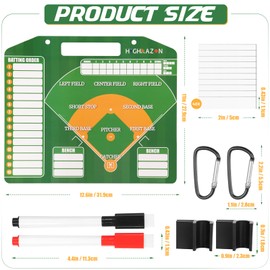 HIGHRAZON HIGHRAZON Magnetic Baseball Coach Clipboard, Dry Erase Coach Lineup Board, Premium Tactical Baseball Coaching Board with 40 Lineup Cards and Marker, Dugout Display Softball Coaching Accessories