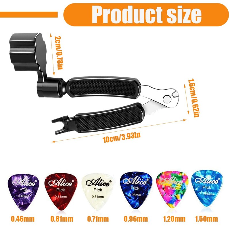 SGERUFZ Guitar String Spindle 3-in-1 String Winder String Cutter String