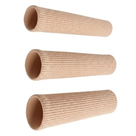 3 Piezas Protector de Dedos del Pie y Mano, Vendaje Protector Antidesgaste, Tubo de Gel Suave y Transpirable Cortable, Alivia Callos y Ampollas, Talla S/M/L (Color Piel)