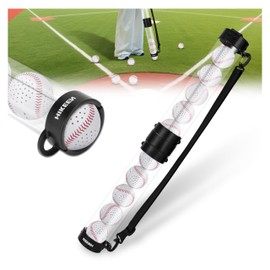 Hikeen Durable Baseball Picker Upper Holds 10 Baseballs,Quick Pickup & Storage Baseball Picker Tube with Shoulder Strap for Baseball Accessories -Balls Not Included