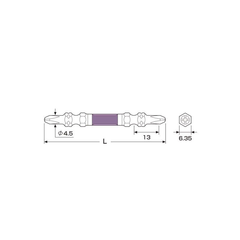 ANEX Diamond Dragon Toughness Bit, Double-Ended Slim, No Magnet +2