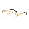 Retro Rimless Large Square Sunglasses Women Men Luxury Shades Frameless