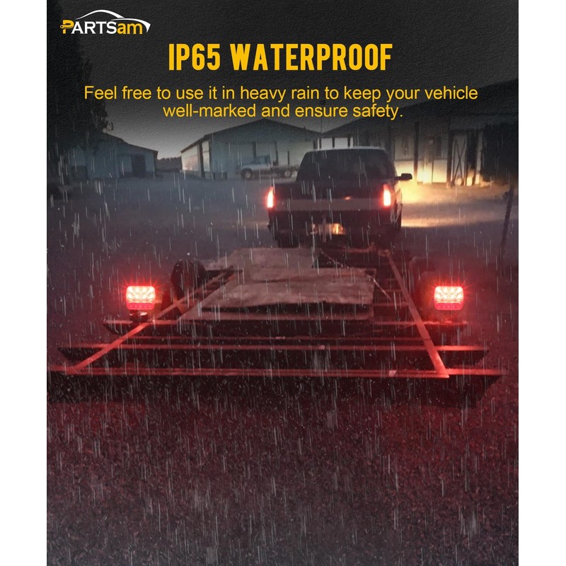 Partsam Wireless LED Trailer Light Kit Magnetic Towing Tail Light