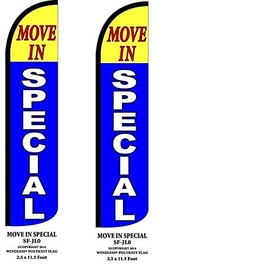 OnPoint Wares Move In Special King Flag (2.5ft x 11.5ft)- Pack of 2(Hardware not Included)