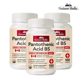 네이처홀릭 판토텐산 B5 3병 총 300캡슐 Natureholic Pantothenic Acid B5 3 Bottles Total 300 Capsules