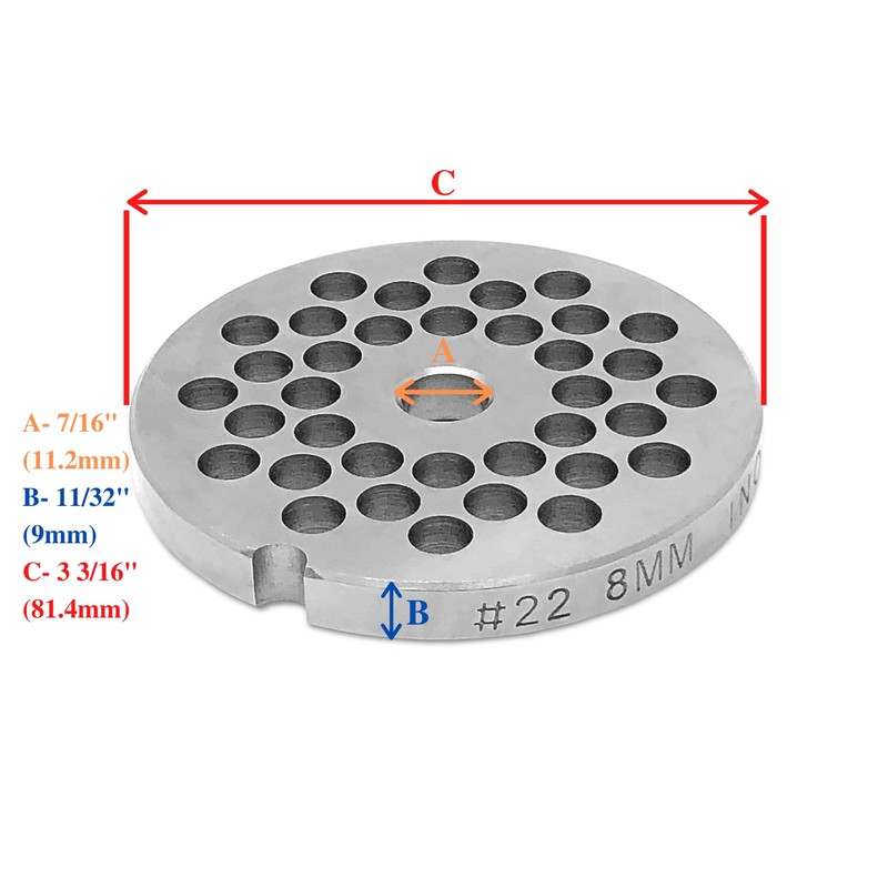 #22 Stainless Steel Replacement Plate Disc Blade for Meat Grinder