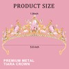 Exacoo Pinnk Tiara for Women Girls Crystal Crown Birthday Wedding