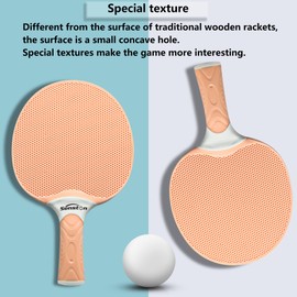 Senston Table Tennis Bat Set, Professional Table Tennis Bat with 3 Balls, Ping Pong Paddle Set Made of Rubber