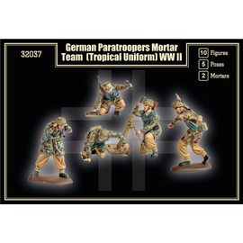 Mars Figures 32037-1/32 ドイツ空挺部隊 モルタルチーム (トロピカルユニフォーム) 第二次世界大戦