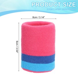 PATIKIL Sports Wristband Sweatbands for Men and Women, 2 Pcs Breathable Tennis Wrist Bands Absorbent Sweat Band for Basketball Football Baseball Running Gym, Pink/Blue