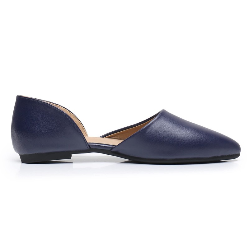 VenusCelia D'Orsay Zapatos planos para mujer, azul marino, (Navy Pu),