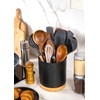 Nucookery 360°Rotating Utensil Holder, 7.2" Kitchen Utensil Crock, Ceramic Cooking