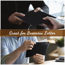 Crtiin 200 Pcs 9 x 12 Black Open End Booklet Envelope 80 lb 120gsm Catalog Envelopes with Peel and Seal Closure for Mailing Catalog Financial Document Magazine Pamphlet Business