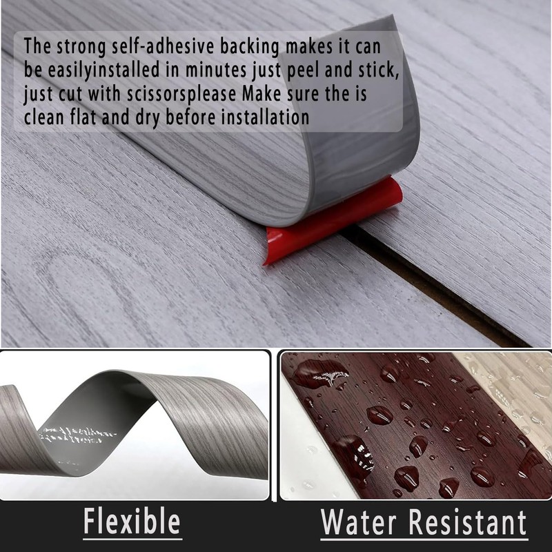 16Ft Floor Transition Strip Self Adhesive, Vinyl Flooring Transition Strip