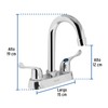 Foset Basic M-060P, Mezcladora para lavabo, manerales palanca, cuello bar,
