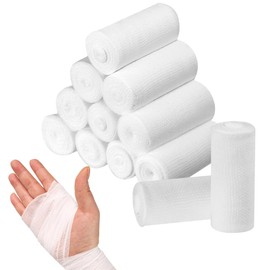 12 Gauze Bandage Rolls 7.5cm x 4.5m Stretched Conforming Retention Bandages Soft Stretch Bandage Wrapping for Dressing Wounds