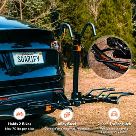 Soarify Bike Rack for car Bike Rack Hitch Bike Rack for SUV RV Trucks 2 Ebike Rack Platform Style Carrier Bicycle Car Racks 2-inch Receiver