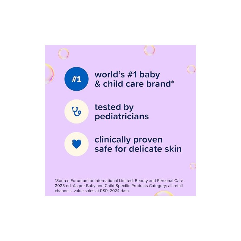 Johnson's Tear-Free Bedtime Baby Bath with Soothing NaturalCalm Aromas, 27.1