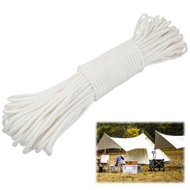 30 m Nylon Rope, Flag Rope 6 mm 8 mm Weatherproof Tear-Resistant Replacement Rope Home Rope Braided Nylon Cord for Outdoor Camping Garden Sailing Boat Rope Pulley Washing Line (6 mm)