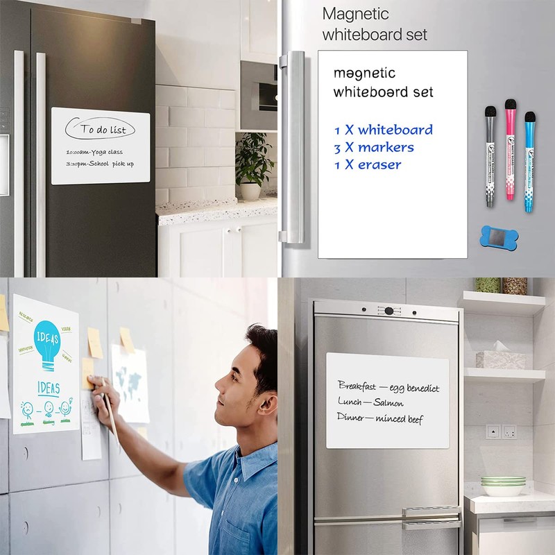 2 Pack Magnetic Portable Fridge Dry Erase Whiteboard Home Kitchen