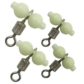 JSHANMEI 3 Way Cross Line Luminous Rolling Fishing Swivels Snaps Gourd Shape Glow in Dark Beads and Rolling Swivels Fishing Connectors Sea Fishing Tackle (Small-50pcs)