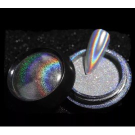 Nova Beauty Polvo Efecto Unicornio Holografico Para Uñas X 6 Piezas