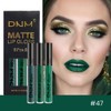 evpct 3Pcs Dark Deep Forest Green Shimmer Matte Liquid Lipstick