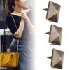 100 Pieces Pyramid Studs, 10-15mm Square Brass Dot Rivets 4