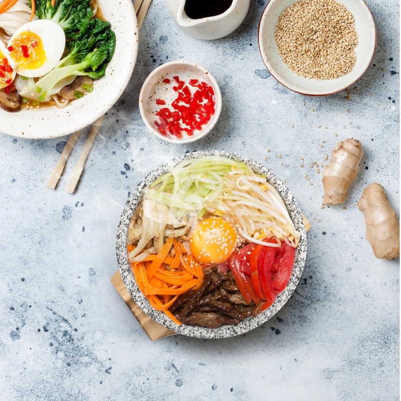 Acshio Dolsot Bibimbap Bowl, 27 Oz Korean Stone Bowls Cooking