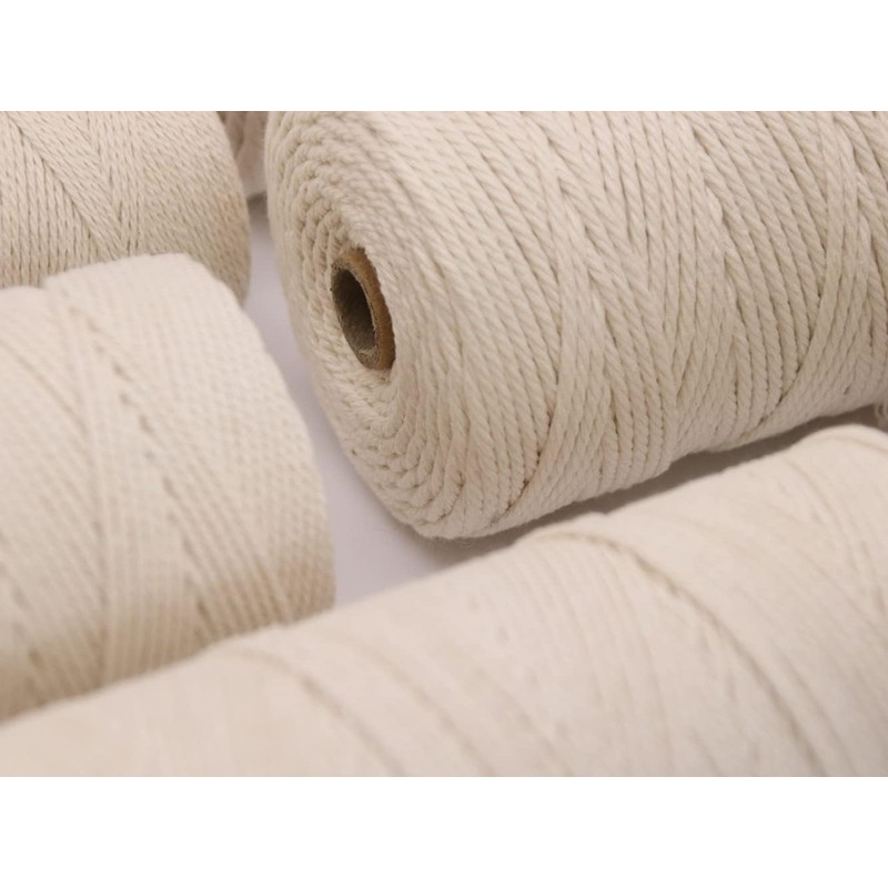 Uvolo 3 mm x 200 m Macrame Yarn, Cotton Yarn,