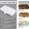 ANTIS'S HOME Ceramic Soap Dish with Drainage, Self-Draining Soap Holder