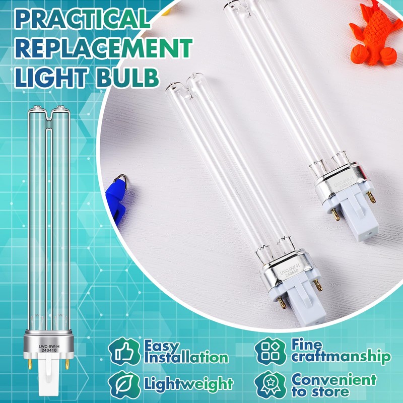 Qualirey 2 Pcs 9 Watt UV Bulb Replacement for Pond
