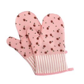candygirlft Oven Mitts, Heat Resistant Oven Gloves, Kitchen Oven Glove, Non Slip Baking Mitts for Barbecue, Cooking, Baking, BBQ, Mimicrowave,1 Pair (Pink)