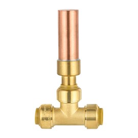 EFIELD 1/2-inch Push Fit Tee Water Hammer Copper Arrestor With Disconnect Clip, Push to Connection Copper, Pex, CPVC Pipe, MH-350