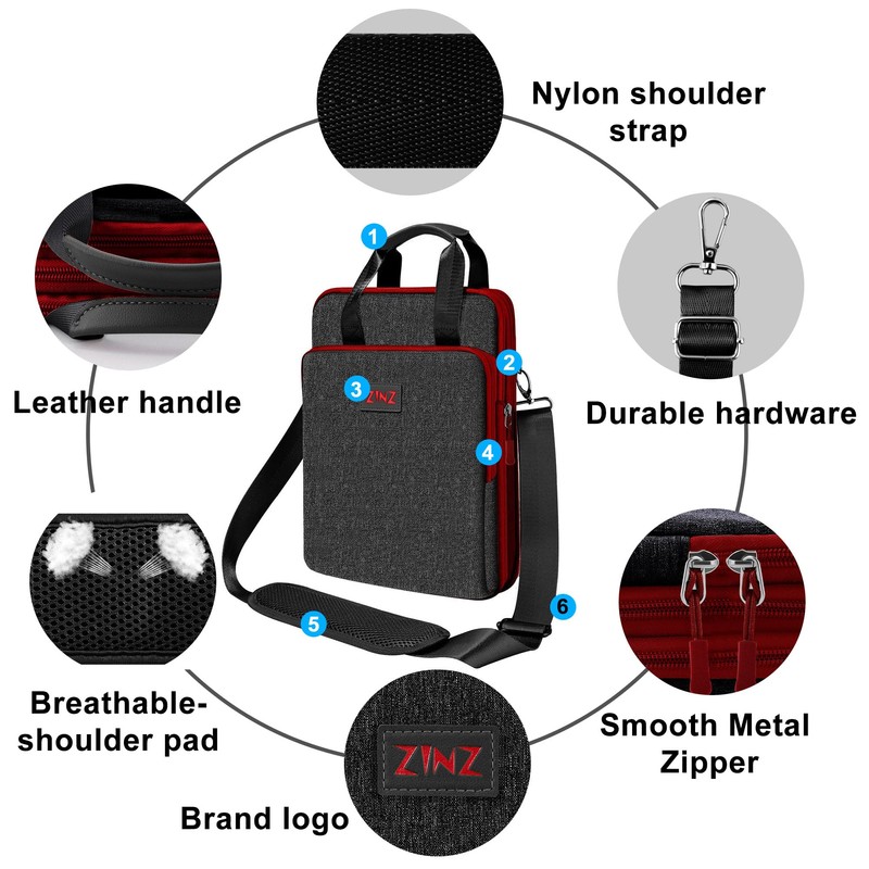 ZINZ 12.3-13 Inch Travel Laptop Shoulder Bag with Expandable Compartment