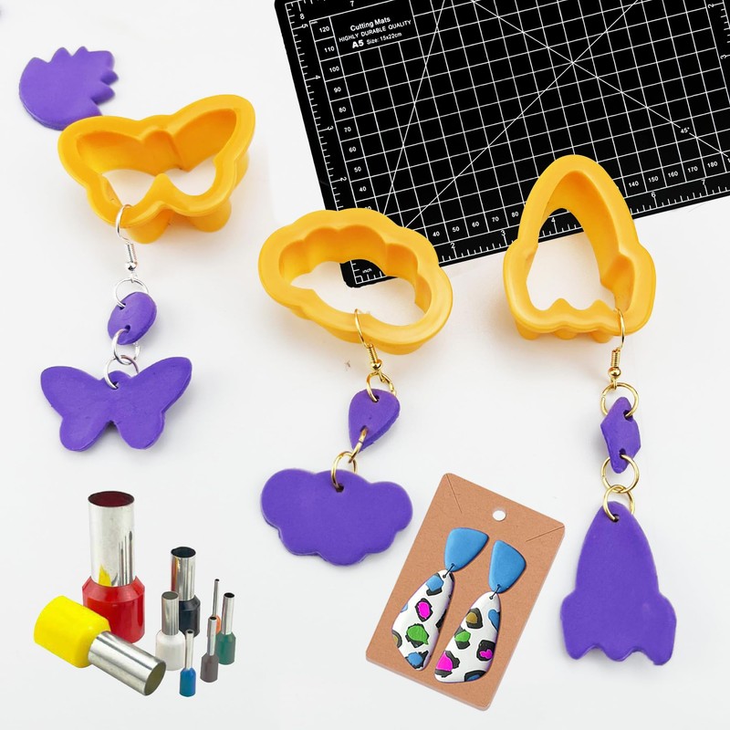 Allazone 219 PCS Polymer Clay Cutters Set, Clay Earring Cutters