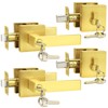 Probrico Brushed Gold Exterior Door Locksets, Heavy Duty Square Keyed