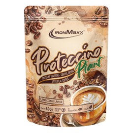 IronMaxx Plant Proteccino Cappuccino - 500 g Bag | Vegan Protein Coffee with Real Coffee | No Added Sugar | High Protein & Caffeinated