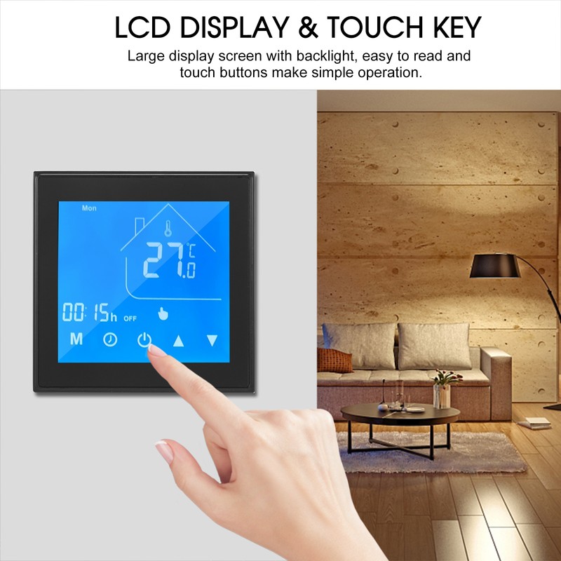Thermostat Temperature Controller LCD Display Week Programmable for Water/Gas Boiler