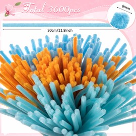 Peryiter 5000 Pcs 12 Inch Craft Pipe Cleaners Fluffy Chenille Stems Bulk with 100 Flower Stems 5 Tape and 720 Stamens for DIY Art Projects Creative Gift Wrapping Party Decorations
