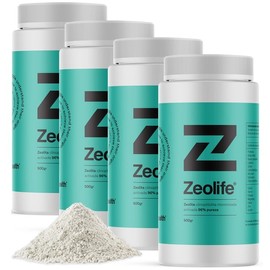 Zeolita Clinoptilolita 96% PUREZA ANCIENT HEALTH 4 frascos de 500 grs en polvo