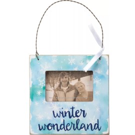 PBK NEW!~Christmas Wood Ornament~Mini Picture Holder Frame Sign~"Winter Wonderland"