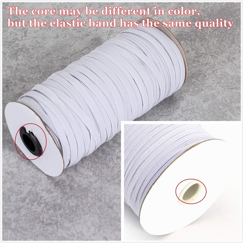 TOPERIN Elastic Bands for Sewing 1/4 Inch 100 Yards Flat