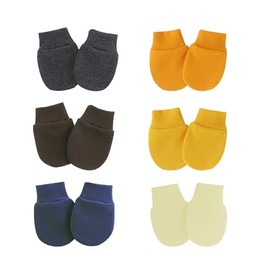 Royal Icon 6 Pairs Newborn Baby Mittens Adorable Baby Scratch Mittens Infant Gloves Soft Cotton Anti Scratch Mittens for Baby Boys Girls Mittens 0-6 Months Ri110 (Mittens Set#3)